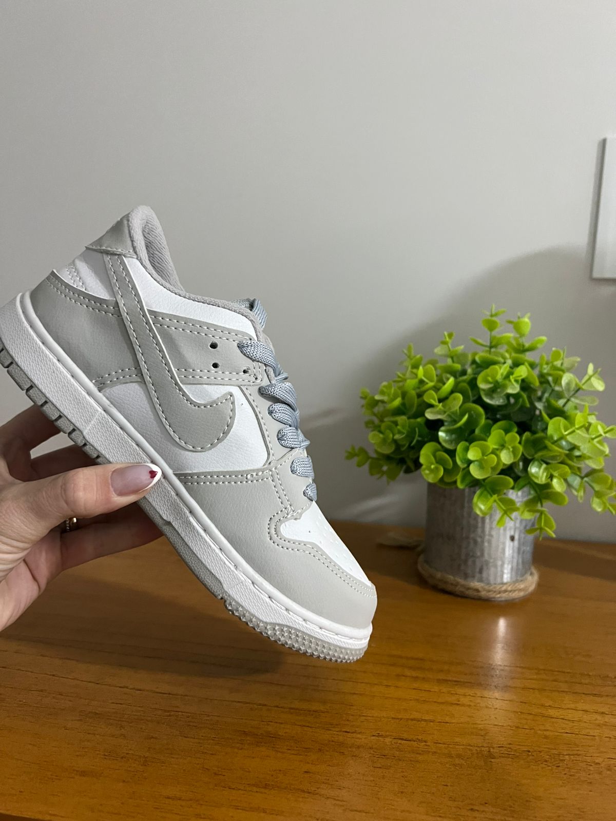 Nike Dunk Low Kids Cinza/Branco