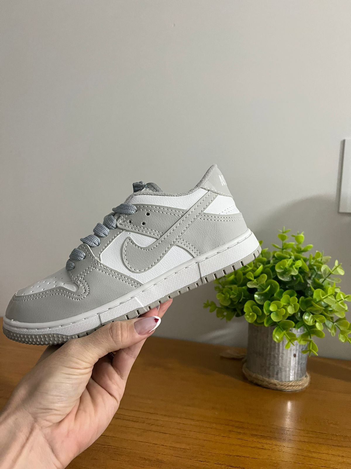 Nike Dunk Low Kids Cinza/Branco